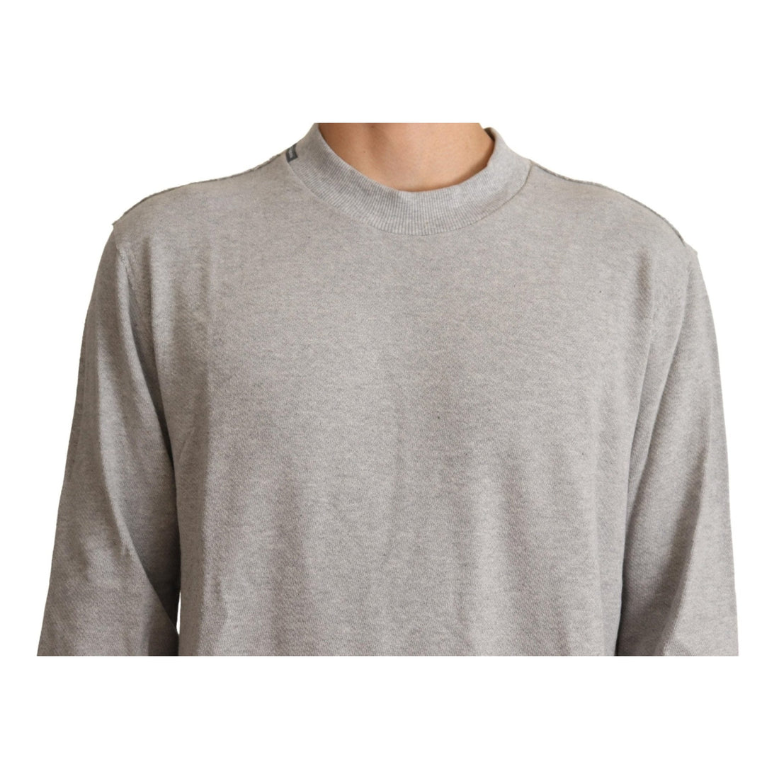 Dolce & Gabbana Gray Cotton Crewneck Pullover Sweater - Paris Deluxe