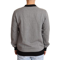 Dolce & Gabbana Elegant Gray Crown Motif Crewneck Sweater