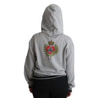 Dolce & Gabbana Gray Printed Hooded Exclusive Logo Sweater - Paris Deluxe