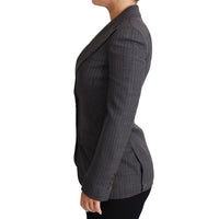 Dolce & Gabbana Gray Single Breasted Fitted Blazer Wool Jacket - Paris Deluxe