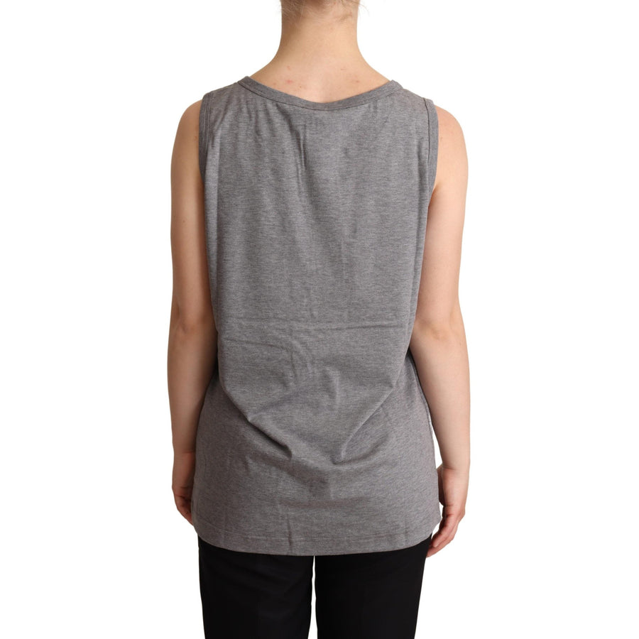 Dolce & Gabbana Elegant Gray Cotton Jersey Sleeveless Tank