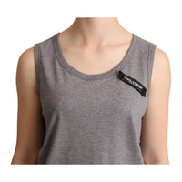 Dolce & Gabbana Elegant Gray Cotton Jersey Sleeveless Tank