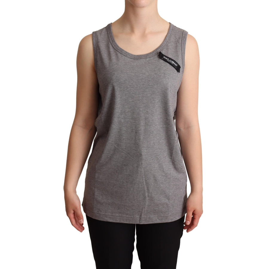 Dolce & Gabbana Elegant Gray Cotton Jersey Sleeveless Tank