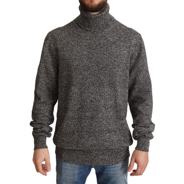 Dolce & Gabbana Gray Turtle Neck Cashmere Pullover Sweater - Paris Deluxe