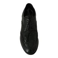 Dolce & Gabbana Green Leather Broque Oxford Wingtip Shoes - Paris Deluxe