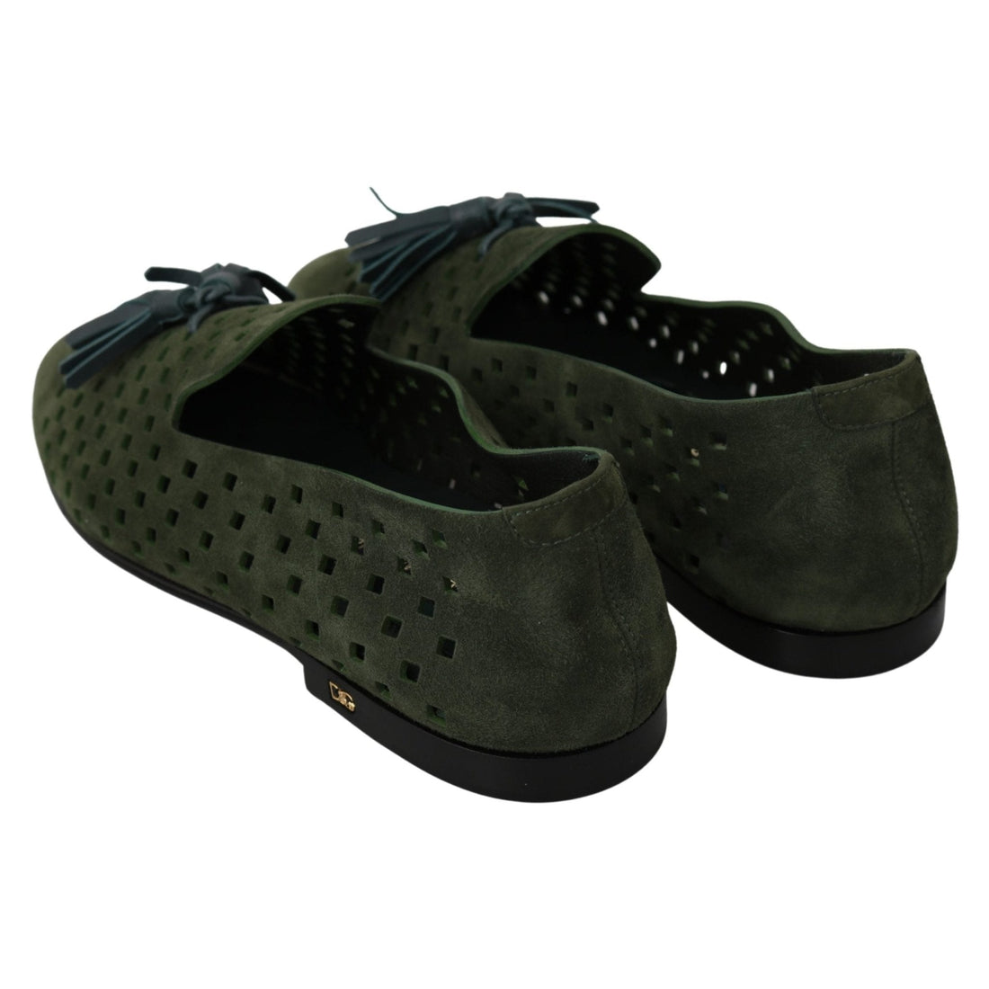 Dolce & Gabbana Green Suede Breathable Slippers Loafers Shoes - Paris Deluxe