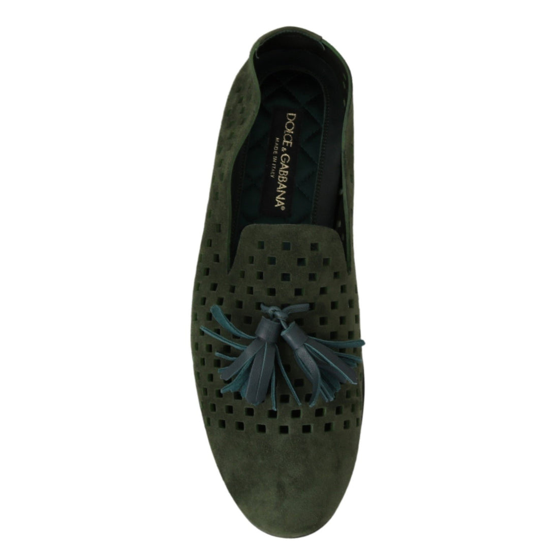 Dolce & Gabbana Green Suede Breathable Slippers Loafers Shoes - Paris Deluxe