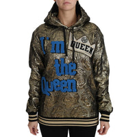 Dolce & Gabbana Im The Queen Jaquard Gold Sweatshirt Hoodie - Paris Deluxe