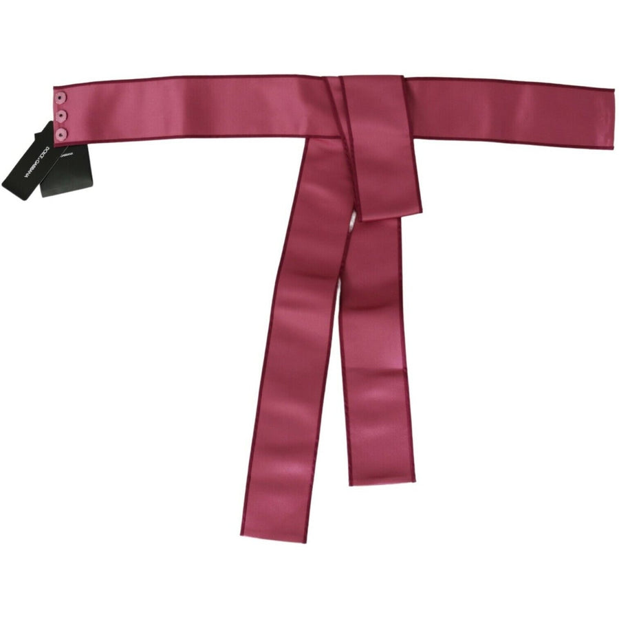 Dolce & Gabbana Pink 100% Silk 3 Button Closure Wide Waist Belt