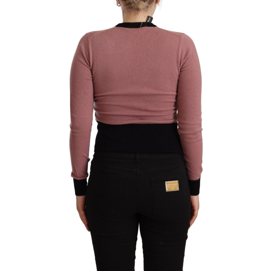 Dolce & Gabbana Pink Cashmere Crewneck Sartoria Pullover Sweater - Paris Deluxe