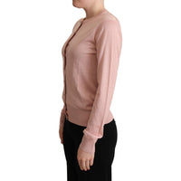 Dolce & Gabbana Pink Cashmere Silk Buttons Cardigan Sweater - Paris Deluxe