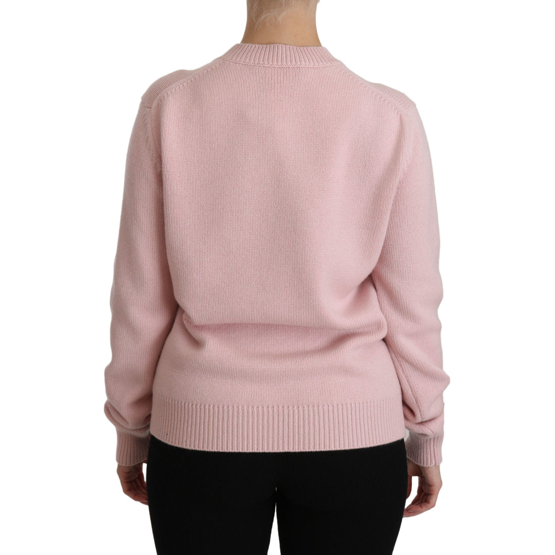 Dolce & Gabbana Pink Crew Neck Cashmere Pullover Sweater - Paris Deluxe