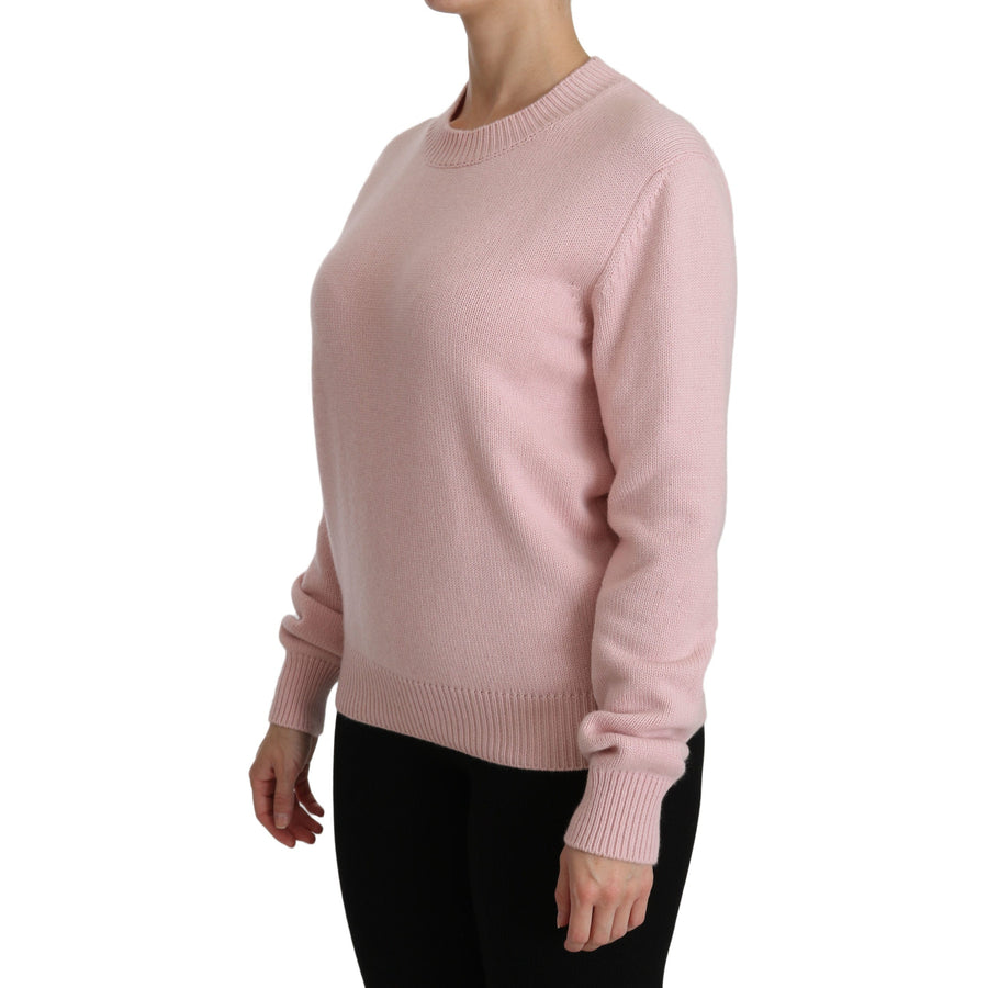 Dolce & Gabbana Pink Crew Neck Cashmere Pullover Sweater - Paris Deluxe