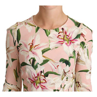 Dolce & Gabbana Pink Lily Print Viscose Long Sleeves Blouse - Paris Deluxe