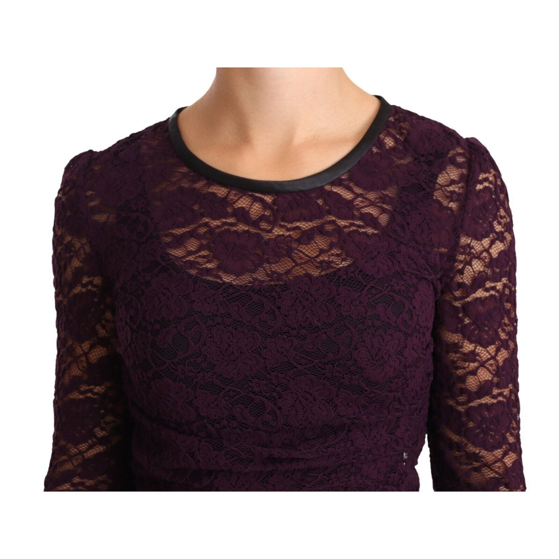 Dolce & Gabbana Purple Lace Long Sleeve Top Blouse - Paris Deluxe