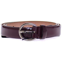 Dolce & Gabbana Purple Leather Logo Cintura Belt