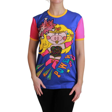 Dolce & Gabbana Purple PIG SUPERGIRL Top Cotton T-shirt - Paris Deluxe