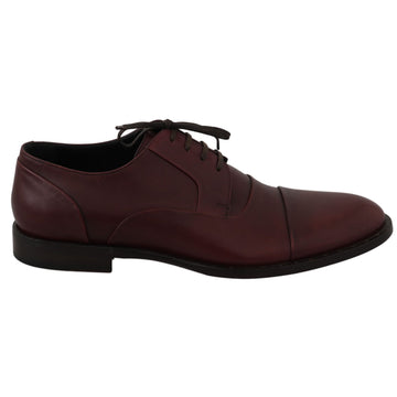 Dolce & Gabbana Elegant Bordeaux Leather Dress Shoes