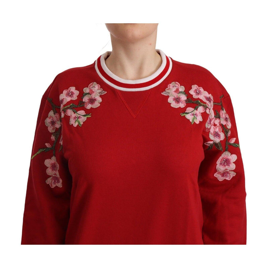 Dolce & Gabbana Red Cotton Crewneck #DGlove Pullover Sweater - Paris Deluxe