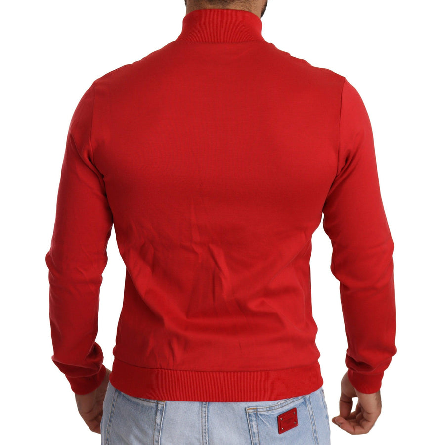 Dolce & Gabbana Red DG Motor Club Zipper Stretch Sweater - Paris Deluxe