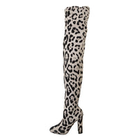 Dolce & Gabbana Chic Leopard High-Heel Over-Knee Boots