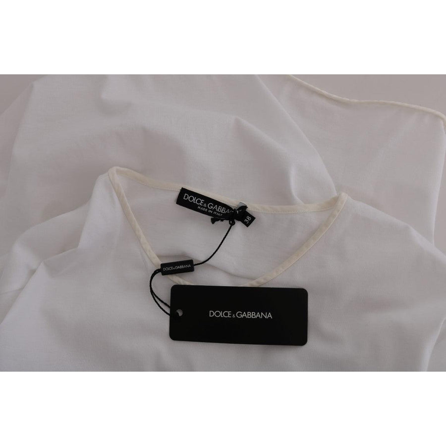 Dolce & Gabbana White Cotton Silk T-Shirt - Paris Deluxe