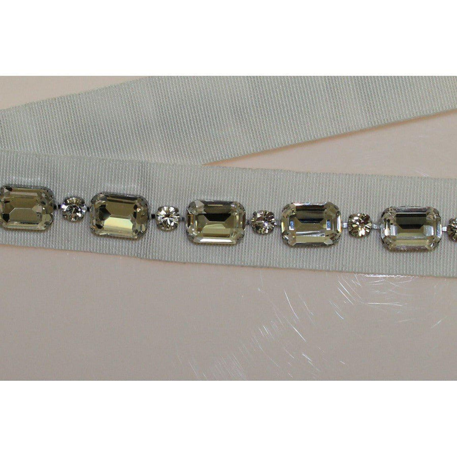 Dolce & Gabbana White Crystal Stones Waist Belt - Paris Deluxe