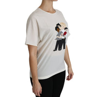 Dolce & Gabbana White #dgfamily Patch Short Sleeve Blouse Top - Paris Deluxe