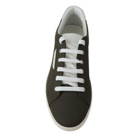 Dolce & Gabbana White Green Leather Low Top Sneakers Shoes - Paris Deluxe