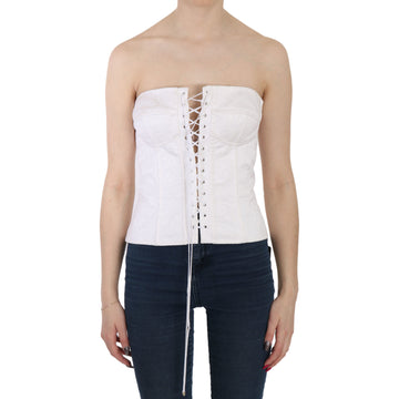 Dolce & Gabbana White PALERMO Cotton Bustier Top Corset - Paris Deluxe