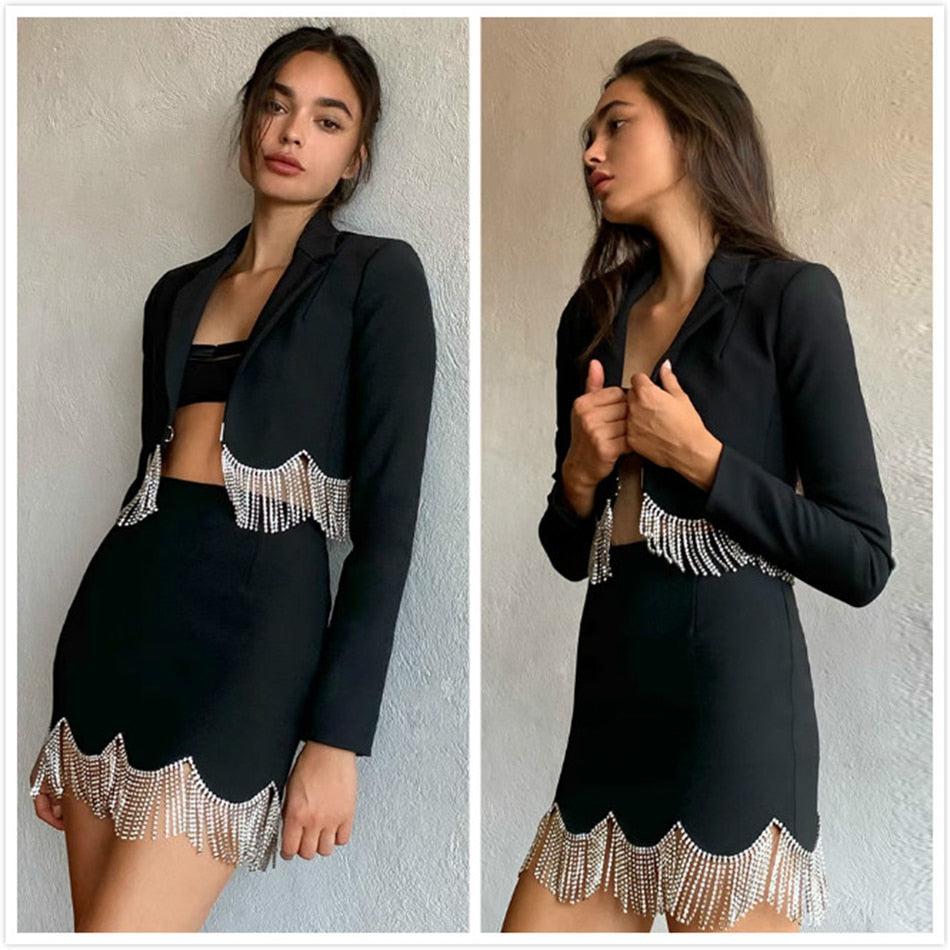 Ensemble Deux Pièces avec Décoration Jacket Et mini Jupe Look Star - Paris Deluxe