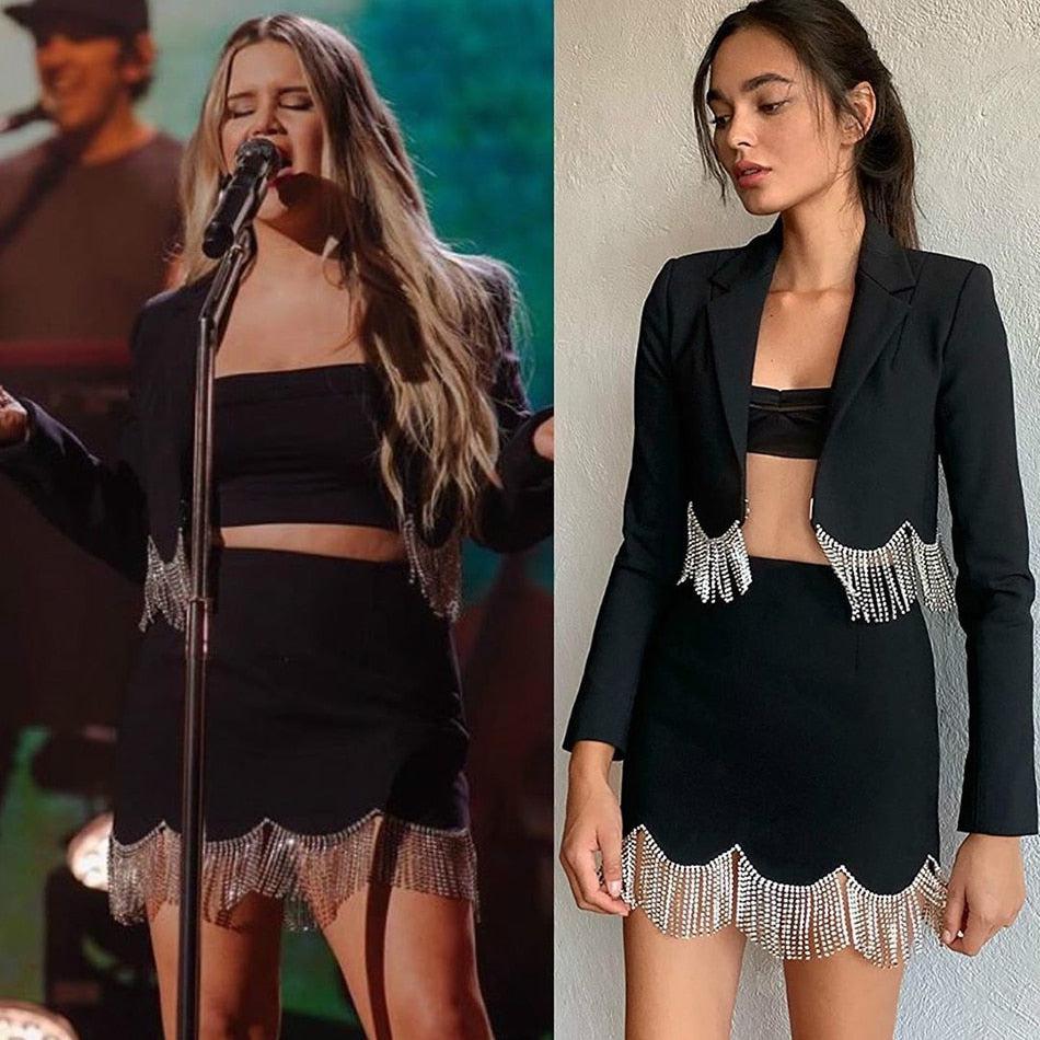 Ensemble Deux Pièces avec Décoration Jacket Et mini Jupe Look Star - Paris Deluxe