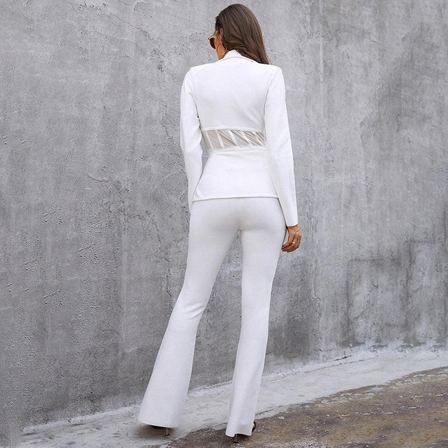 Ensemble Tailleur Blanc Taillé Slim - Paris Deluxe