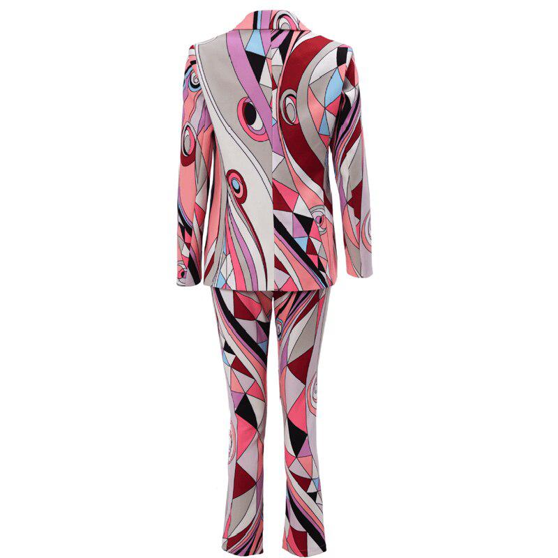 Ensemble Tailleur Motifs Rose Coupe Régularisée - Paris Deluxe