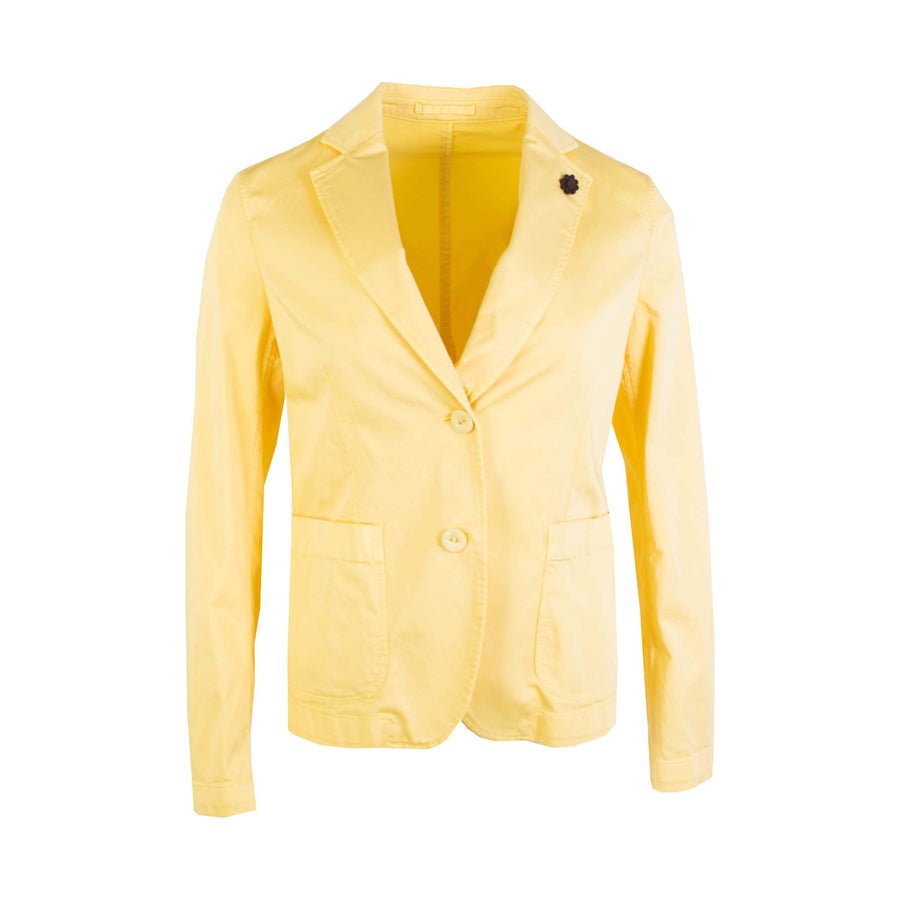 Lardini Elegant Yellow Cotton Jacket – Timeless Style