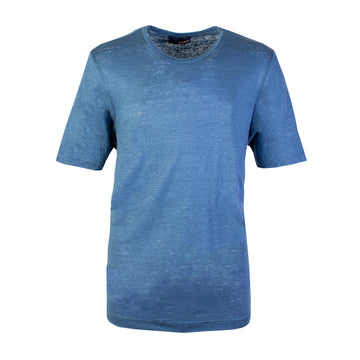 Lardini Powder Blue Wool T-Shirt with Embroidered Detail