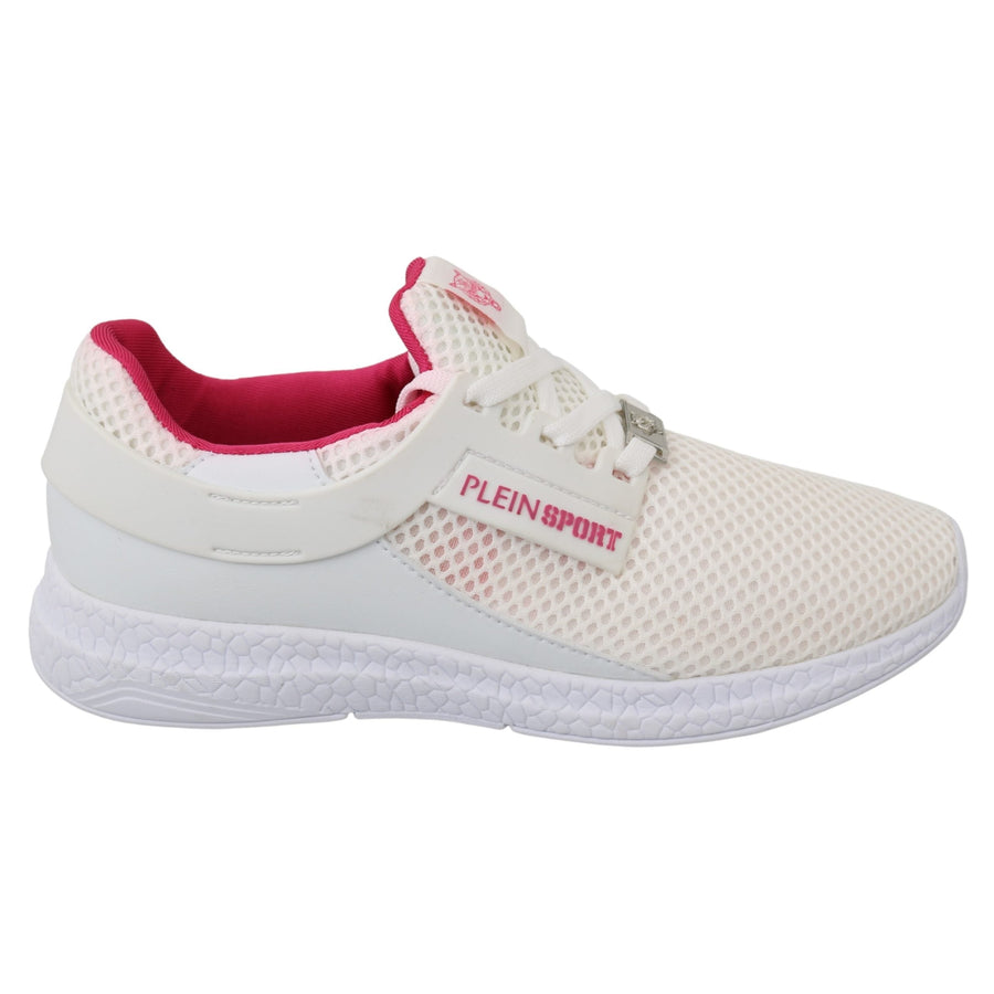 Philipp Plein White Pink Polyester Becky Sneakers Shoes - Paris Deluxe