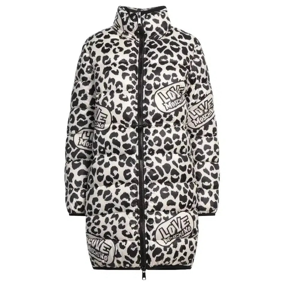 Love Moschino Chic Leopard Print Down Jacket