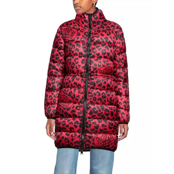 Love Moschino Chic Leopard Print Long Down Jacket