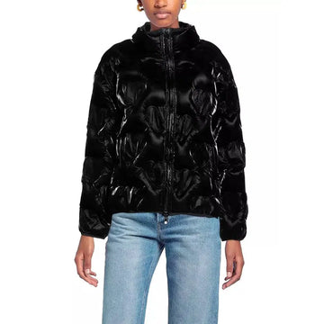 Love Moschino Chic Heart-Adorned Black Down Jacket