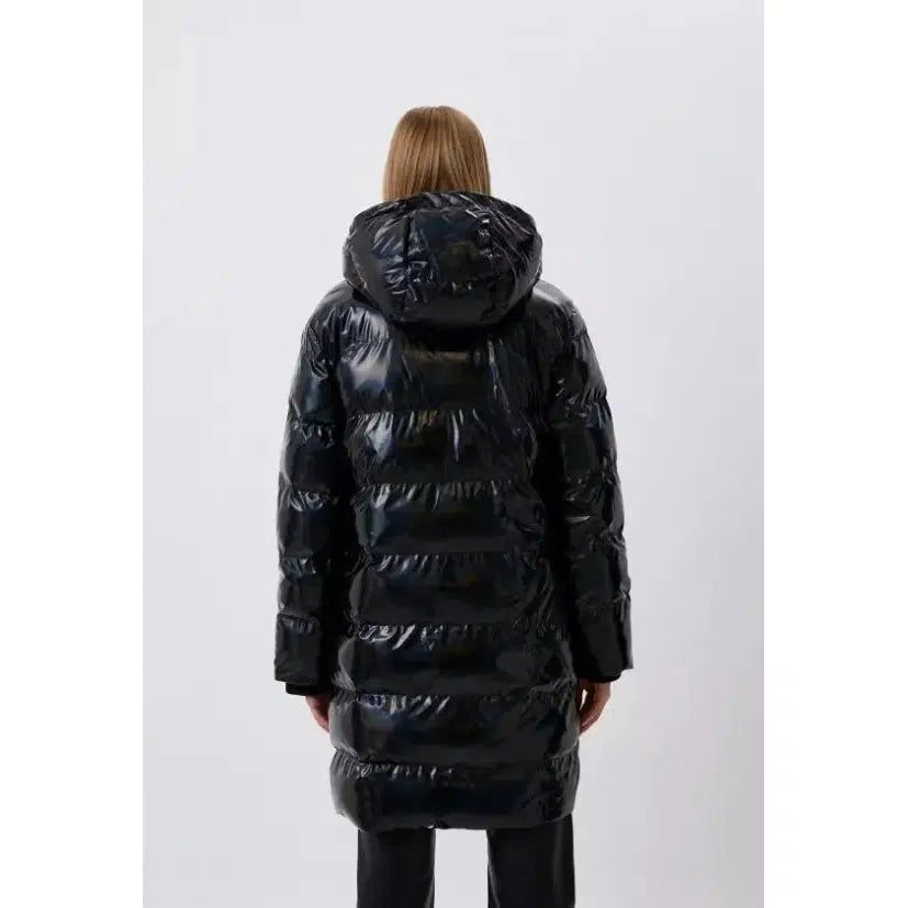 Love Moschino Elegant Painted Effect Long Down Jacket