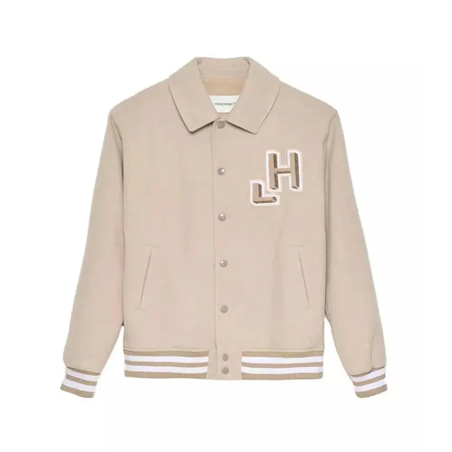 Hinnominate Chic Hazelnut Beige Bomber Jacket - Collegial Style