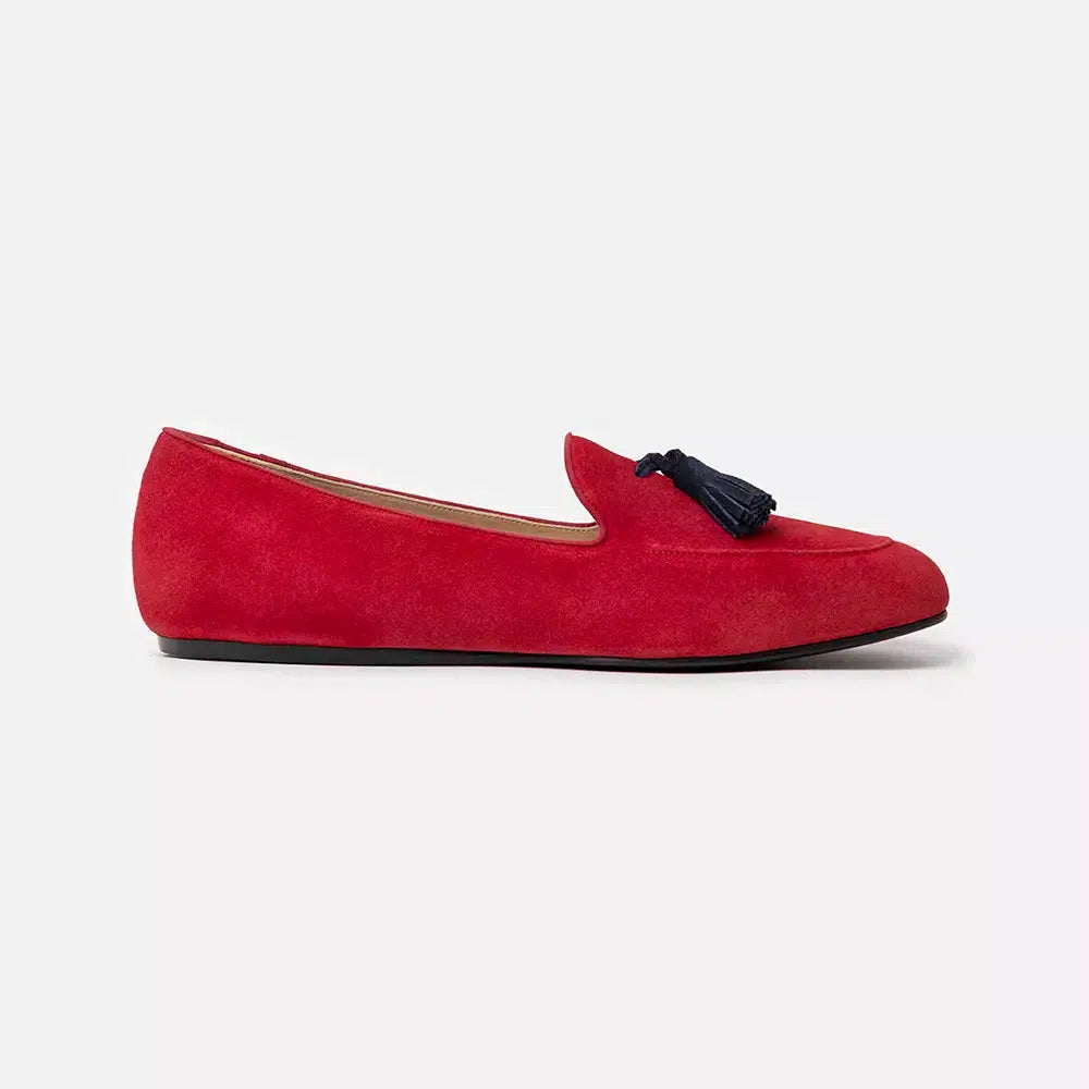 Charles Philip Elegant Suede Leather Moccasins with Tassel Detail