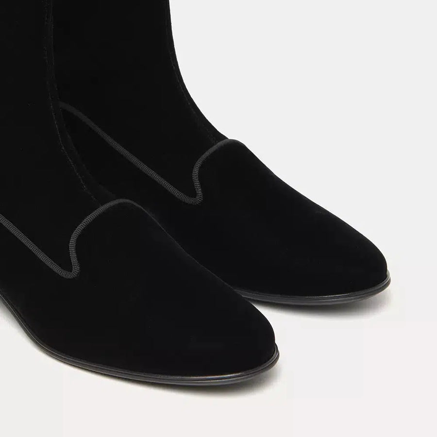 Charles Philip Sleek Suede Ankle Boots in Elegant Black