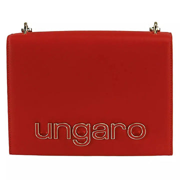 Ungaro Chic Calfskin Shoulder Bag with Metal Logo