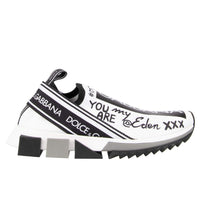 Dolce & Gabbana Elegant Monochrome Printed Stretch Sneakers