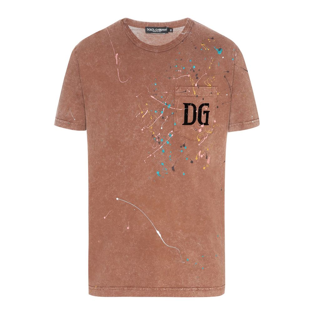 Dolce & Gabbana Embroidered Cotton Splatter Tee