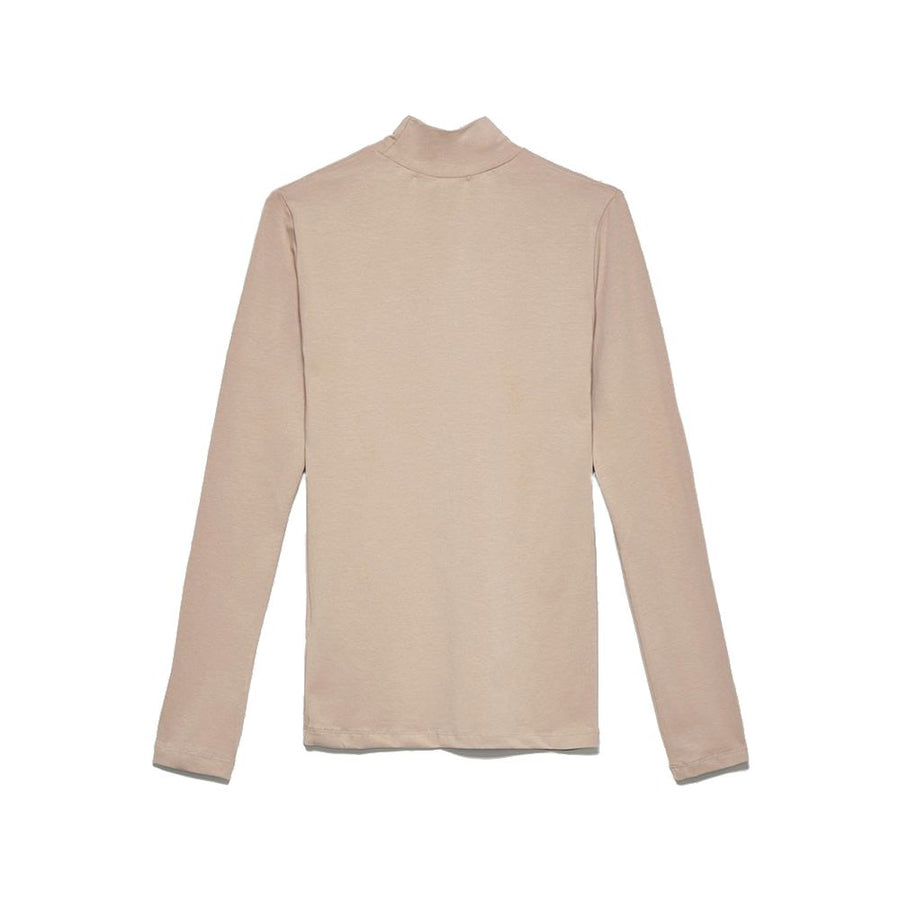 Hinnominate Elegant Beige Turtleneck Sweatshirt