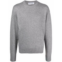 Off-White Elegant Gray Wool Sweater for Men