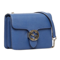 Gucci Elegant Cobalt Blue Leather Shoulder Bag